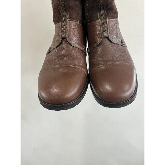 Cole Haan Women's Boot 9.5 Top Zip Up Brown Leather Sherpa Sheepskin - Picture 3 of 7